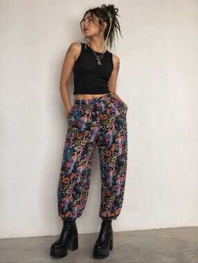 Nooworks Black Floral & Mushroom Print Joggers